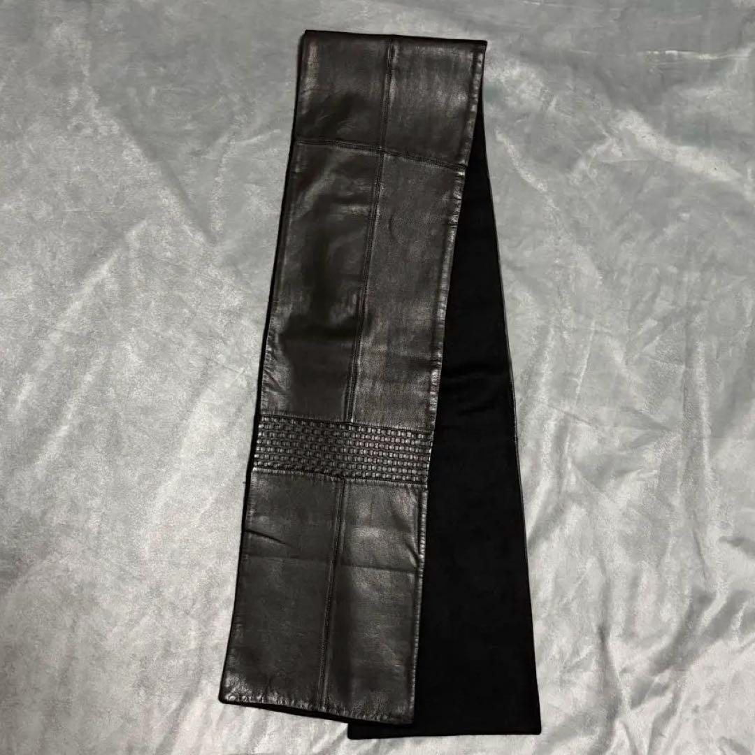 小物 DKNY wool leather muffler