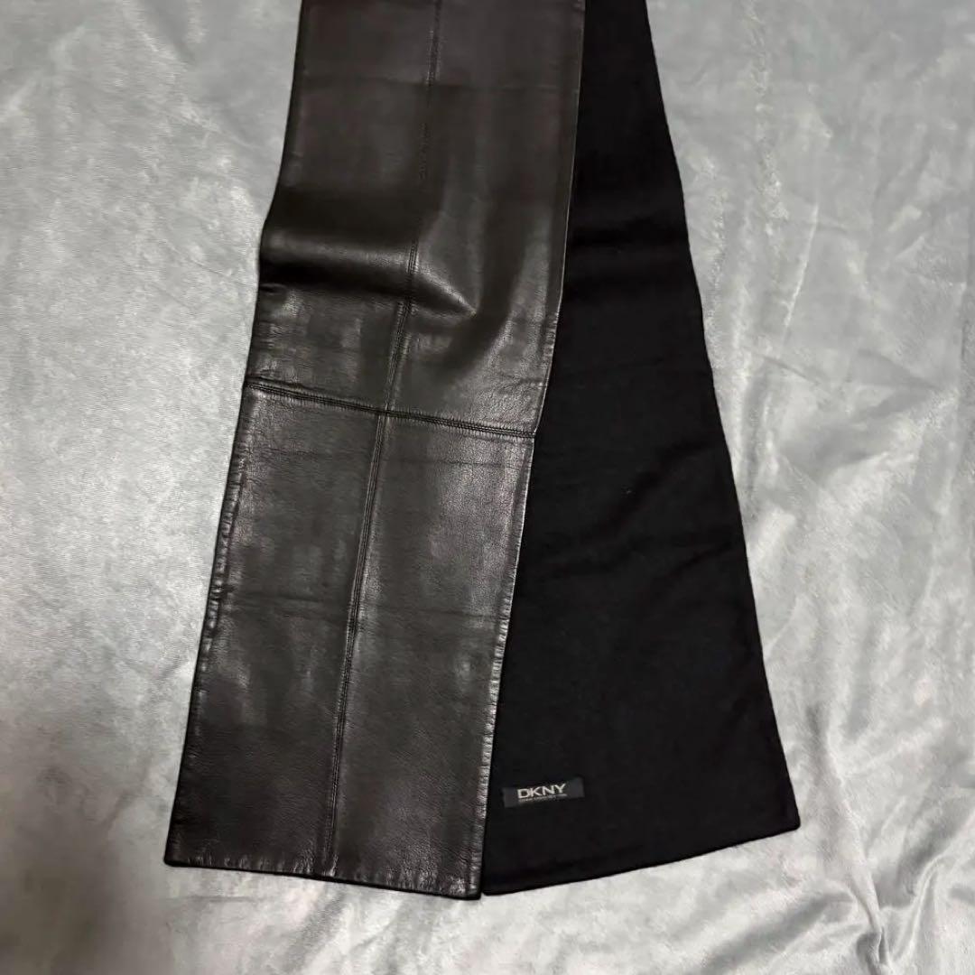 小物 DKNY wool leather muffler