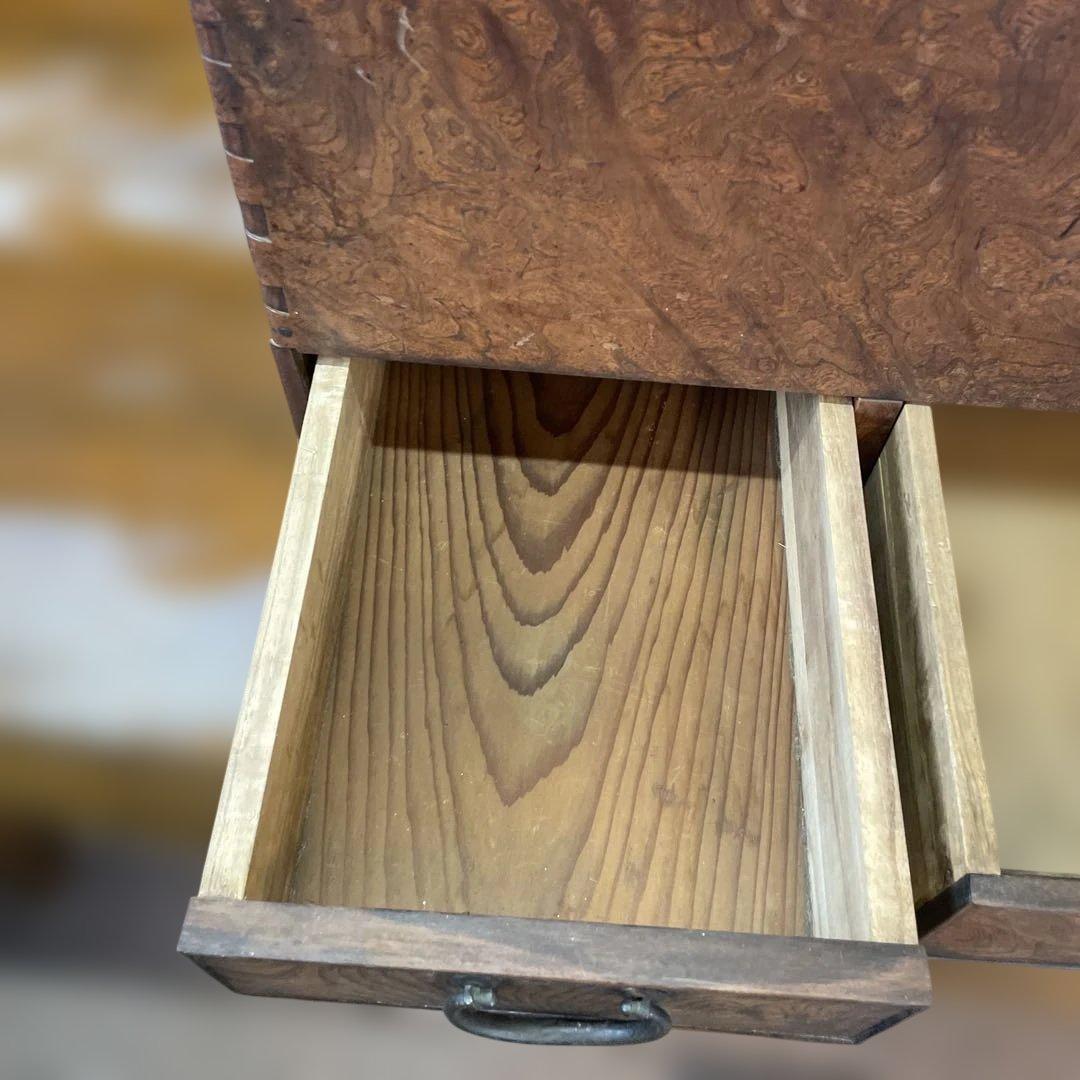 【骨董】関東火鉢　長火鉢　木製　明治・大正時代作　レトロ　道具