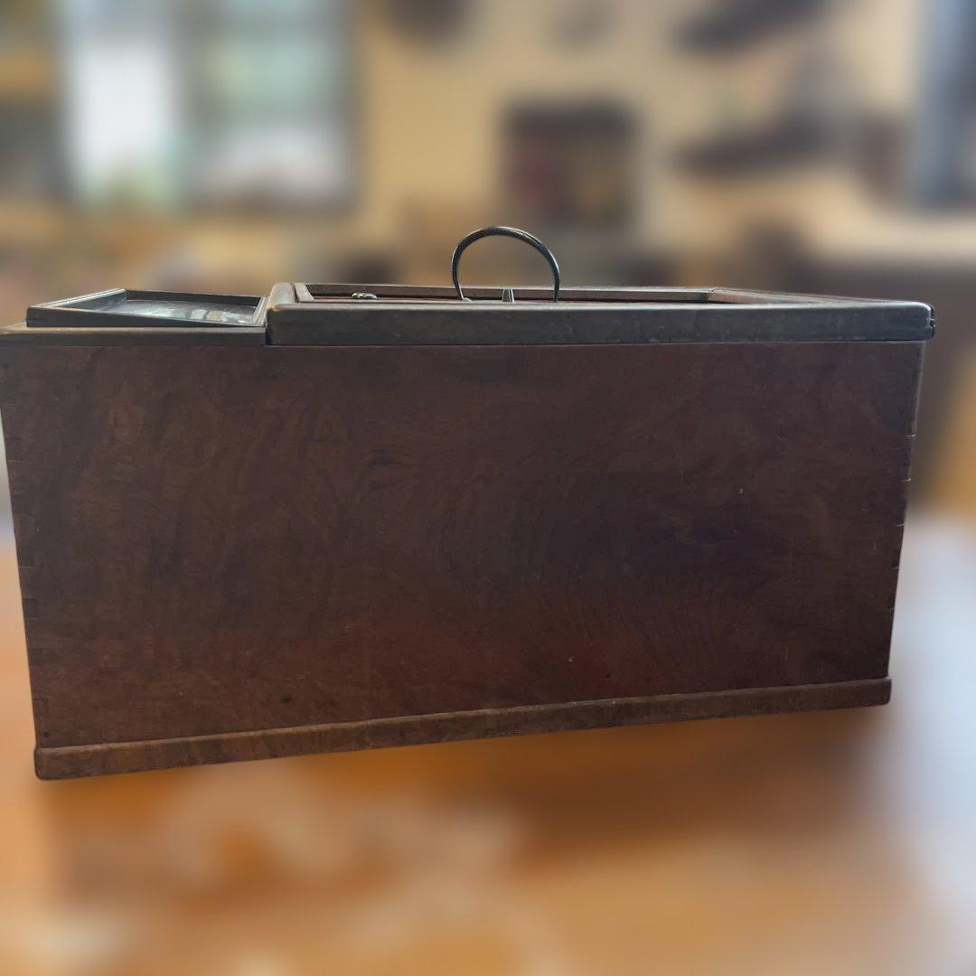 【骨董】関東火鉢　長火鉢　木製　明治・大正時代作　レトロ　道具