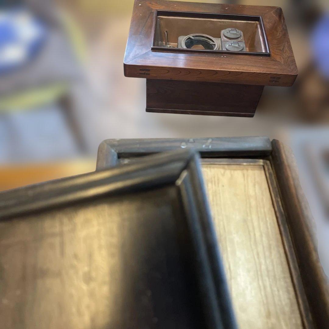 【骨董】関東火鉢　長火鉢　木製　明治・大正時代作　レトロ　道具