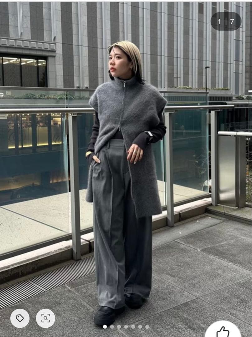 わらび餅様 DRESSLAVE フォックスカシミヤスタンドジップジレ