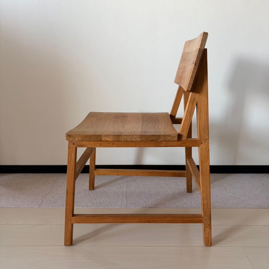 エスニクラフト　ダイニングチェア　無垢木2脚セット