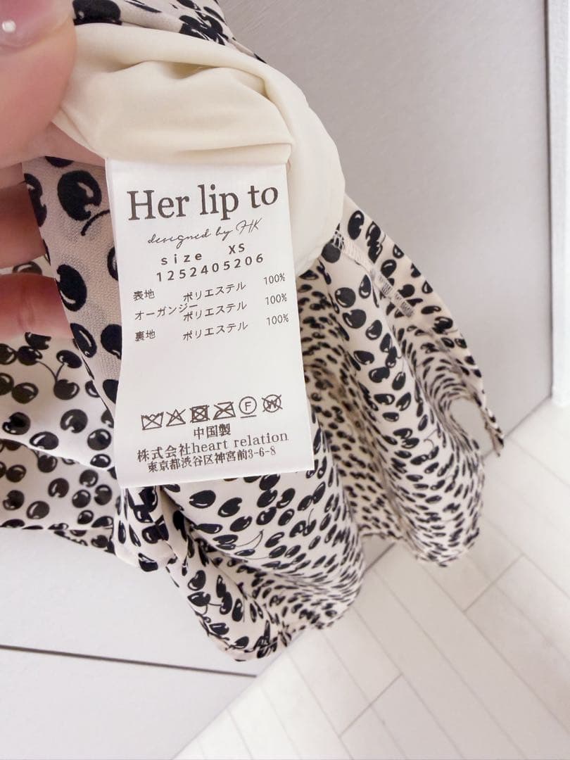 ワンピース Cherry Pattern Cache-Coeur One-Piece XS