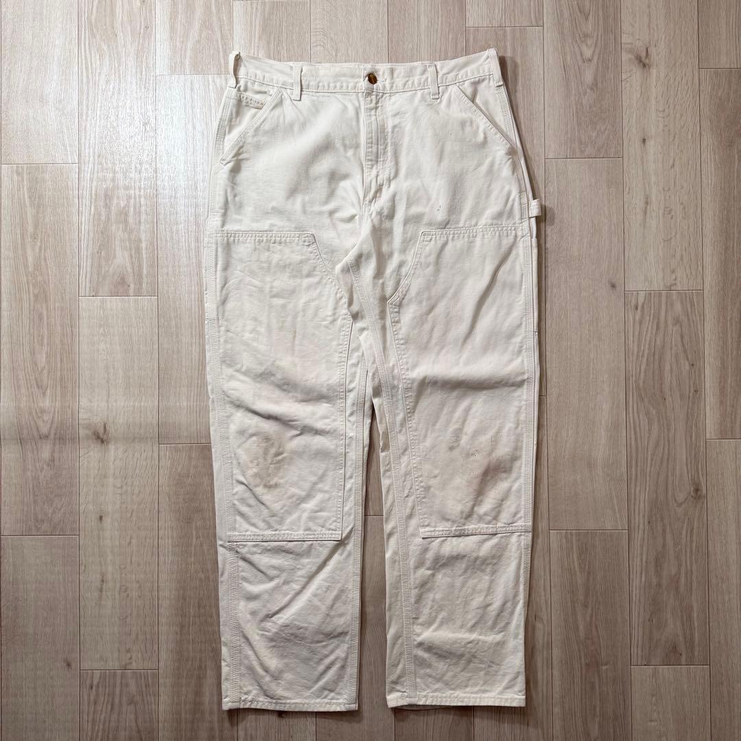 USA製！カーハート ダブルニー ダックパンツ 生成り ナチュラル W36