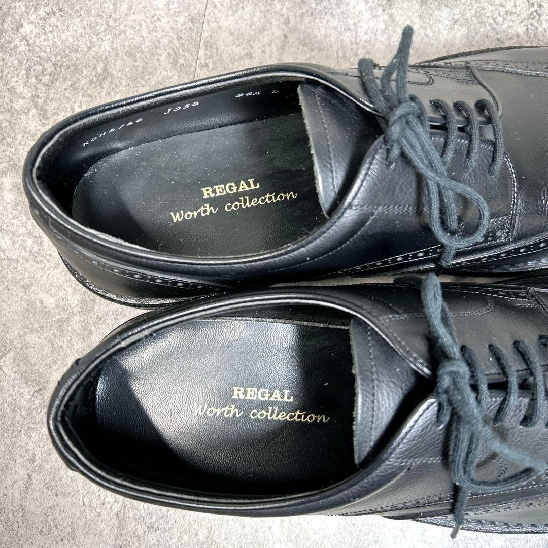 ほぼ新品【REGAL】ドレスシューズ/ウイングチップ/革靴/メダリオン/ビジネス