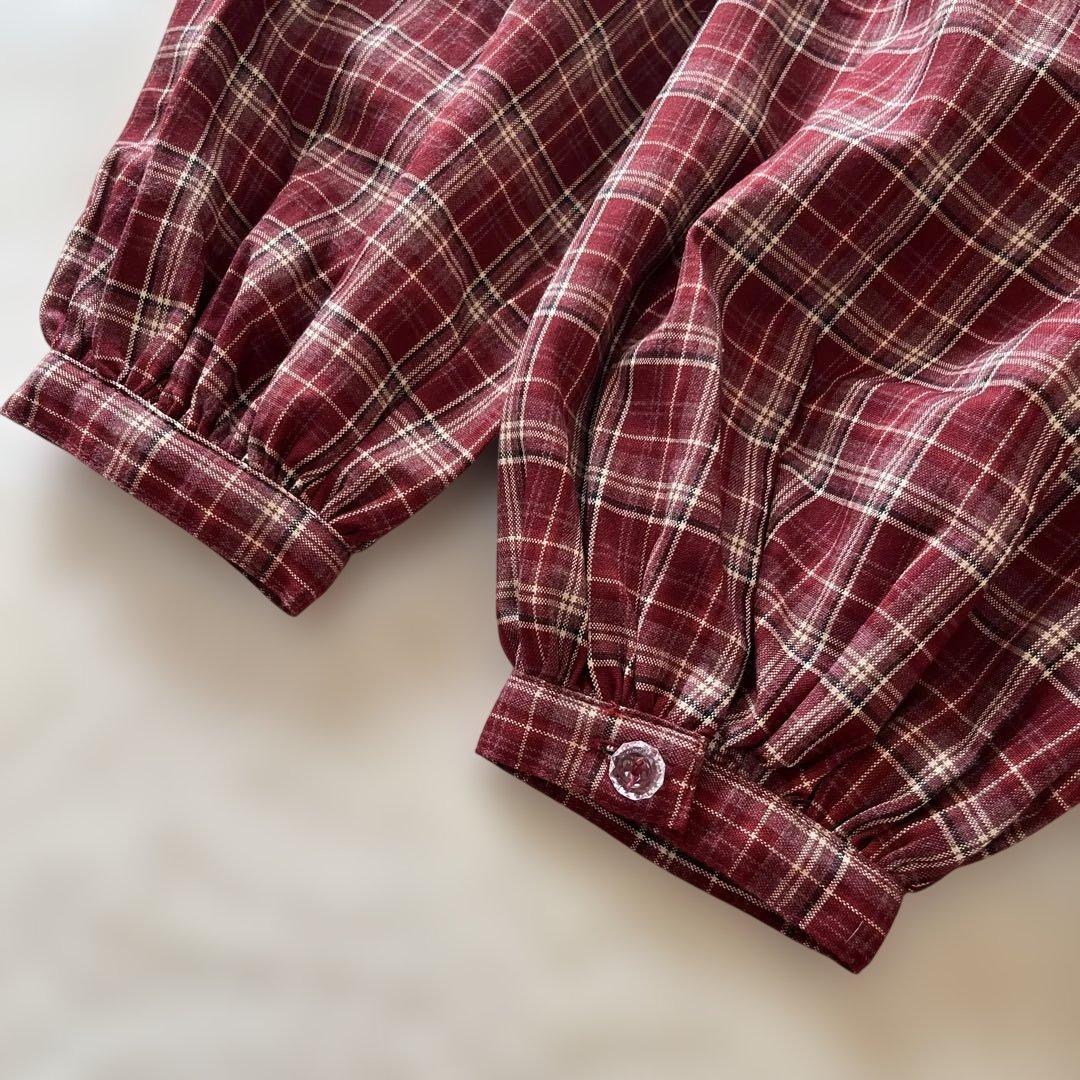 新品未使用✨2025メリージェニー　くるくるフリルカラーワンピース　赤レッド