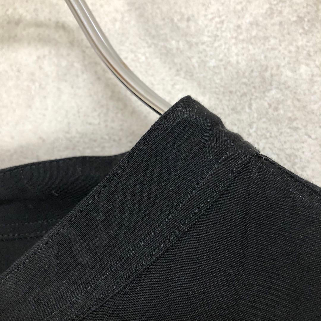 Y's ワイズ スタンドカラー 長袖ワンピース 黒 ブラック