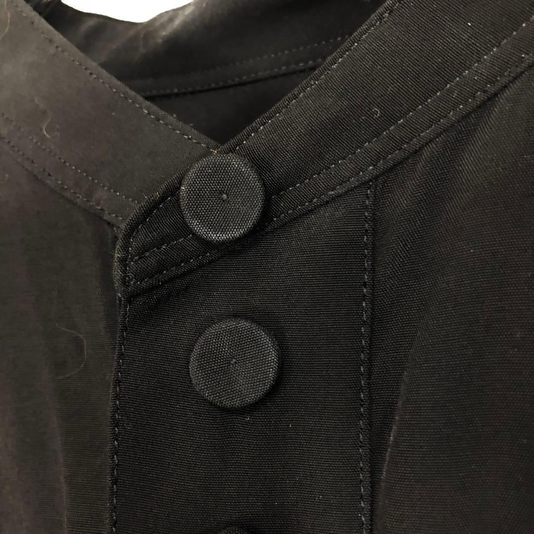 Y's ワイズ スタンドカラー 長袖ワンピース 黒 ブラック