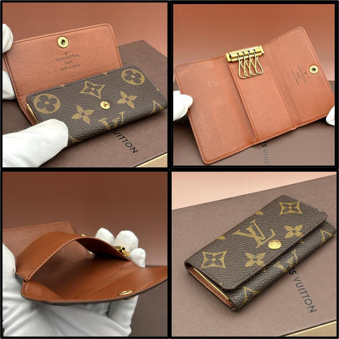 ルイヴィトン モノグラム キーケース ミュルティクレ ブラウン キーホルダー