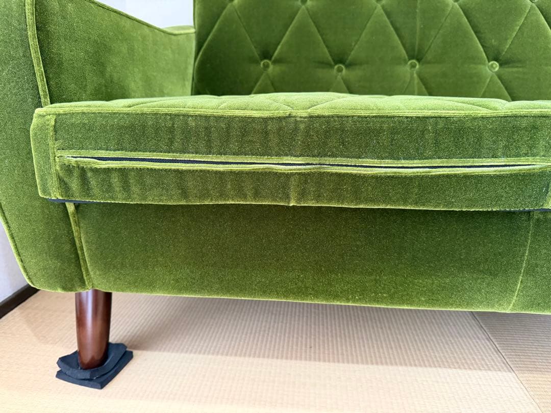 カリモク 60 ロビーチェア3シータ モケットグリーン