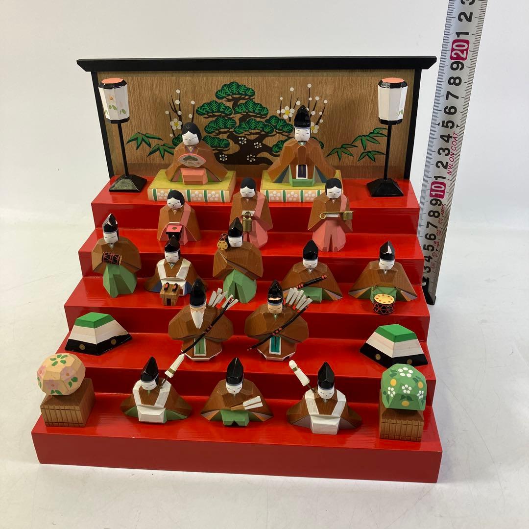 一刀彫 ひな人形 雛人形セット お雛様 木箱付き