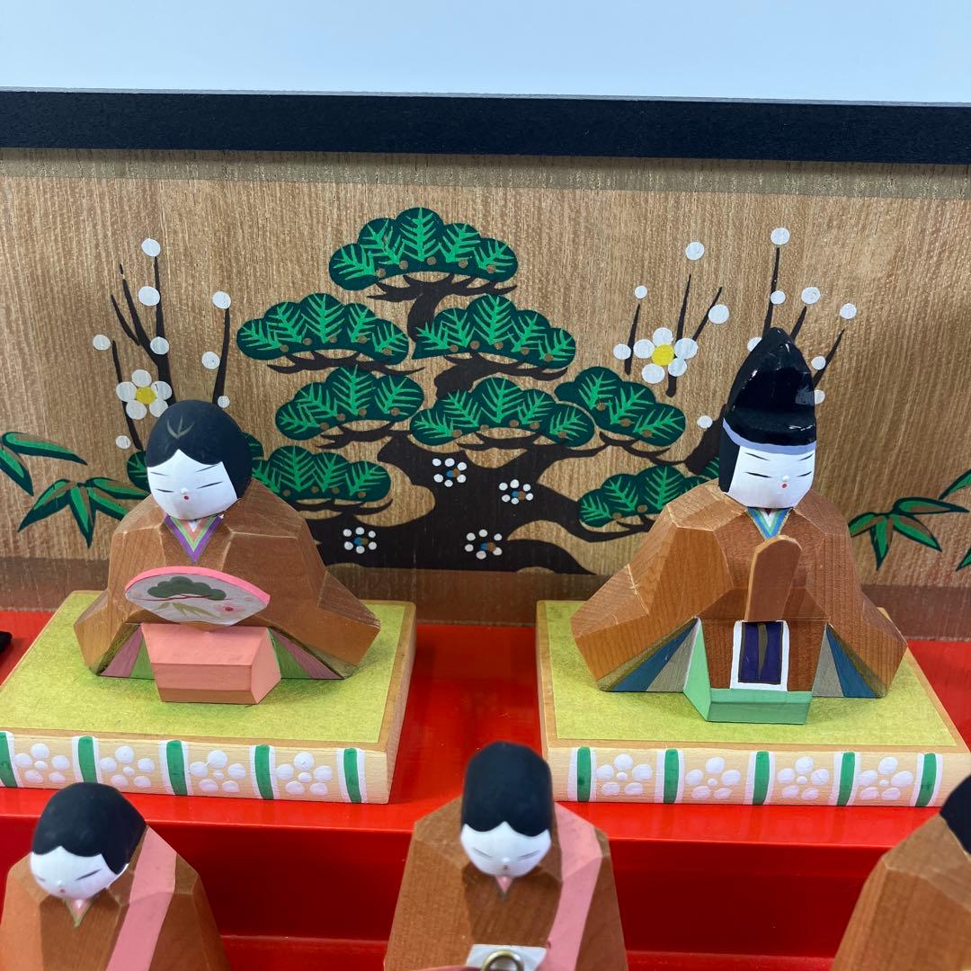 一刀彫 ひな人形 雛人形セット お雛様 木箱付き