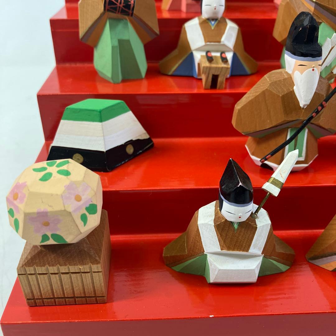 一刀彫 ひな人形 雛人形セット お雛様 木箱付き