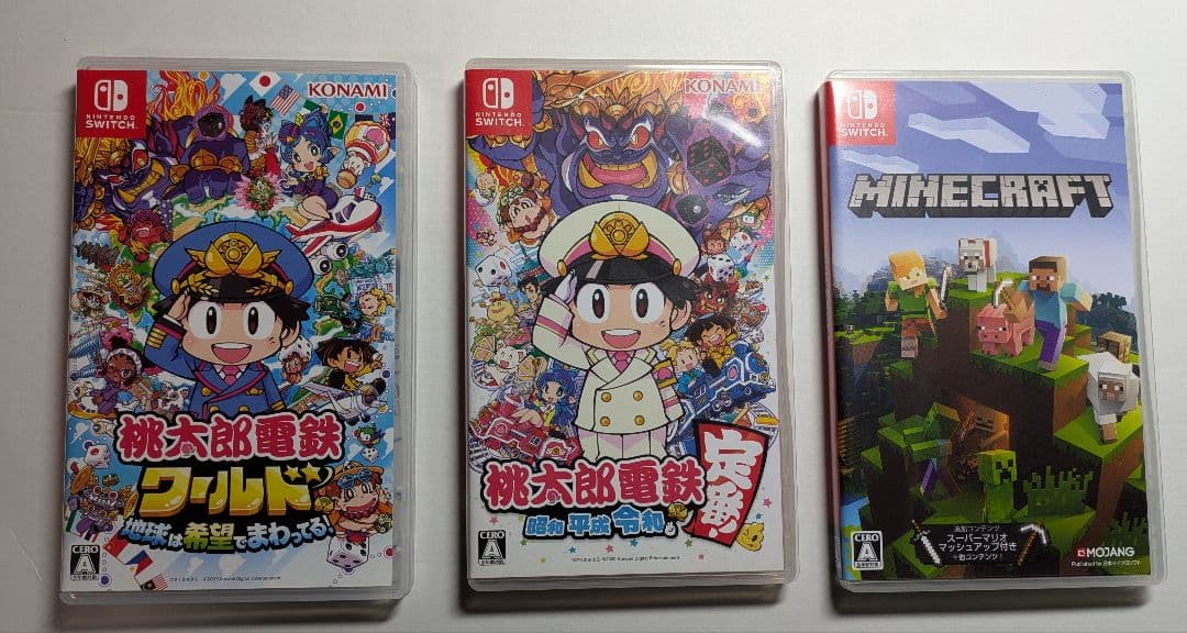 スイッチソフト3本　【桃鉄2本セット】令和も定番／ワールド版 　【マイクラ】