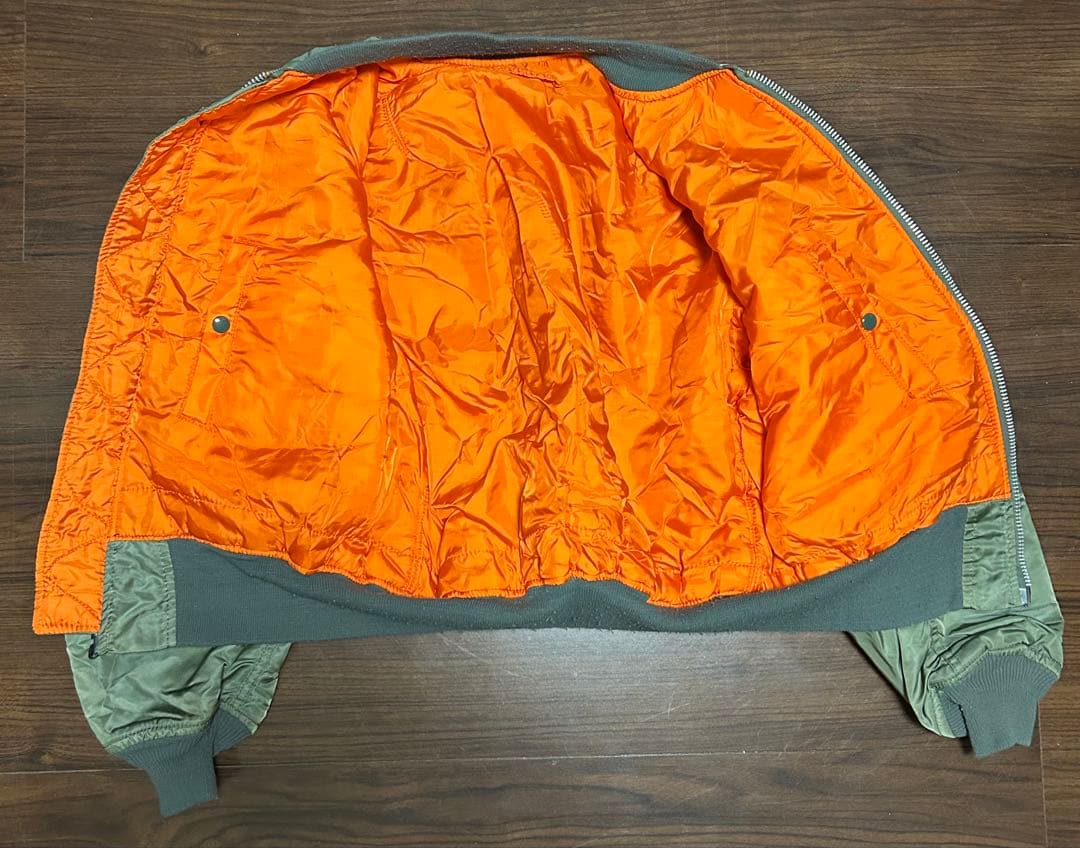 旧タグ・USA製/アルファインダストリーズ MA-1　フライトジャケット L