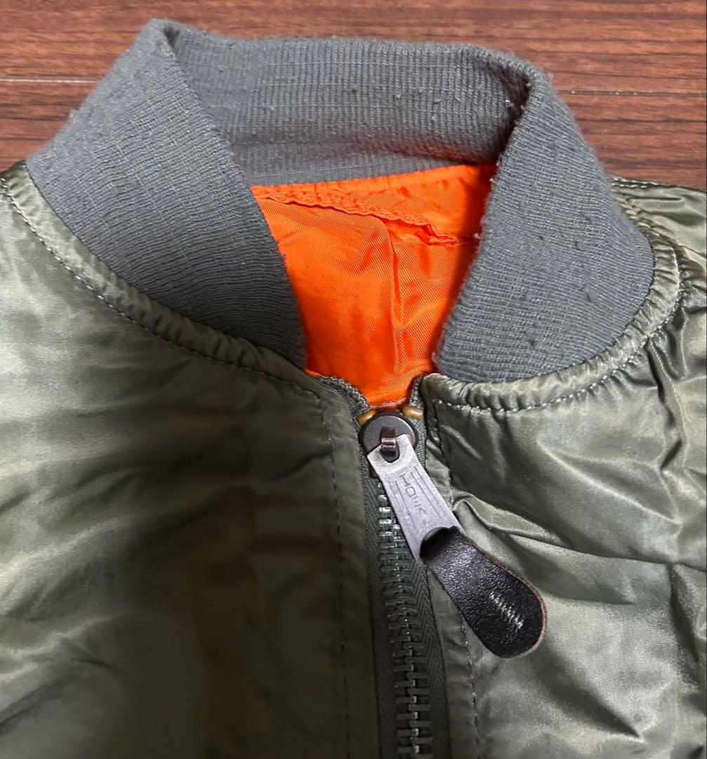 旧タグ・USA製/アルファインダストリーズ MA-1　フライトジャケット L