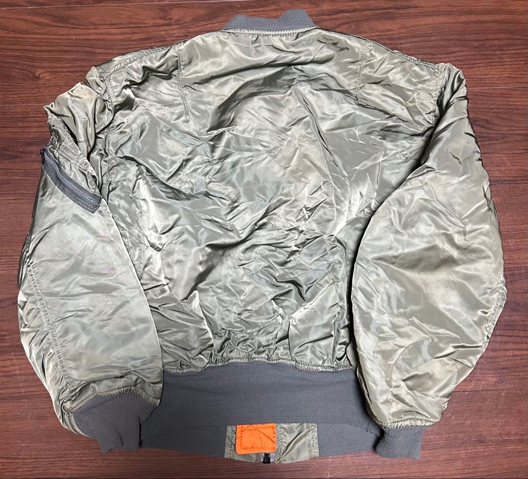 旧タグ・USA製/アルファインダストリーズ MA-1　フライトジャケット L