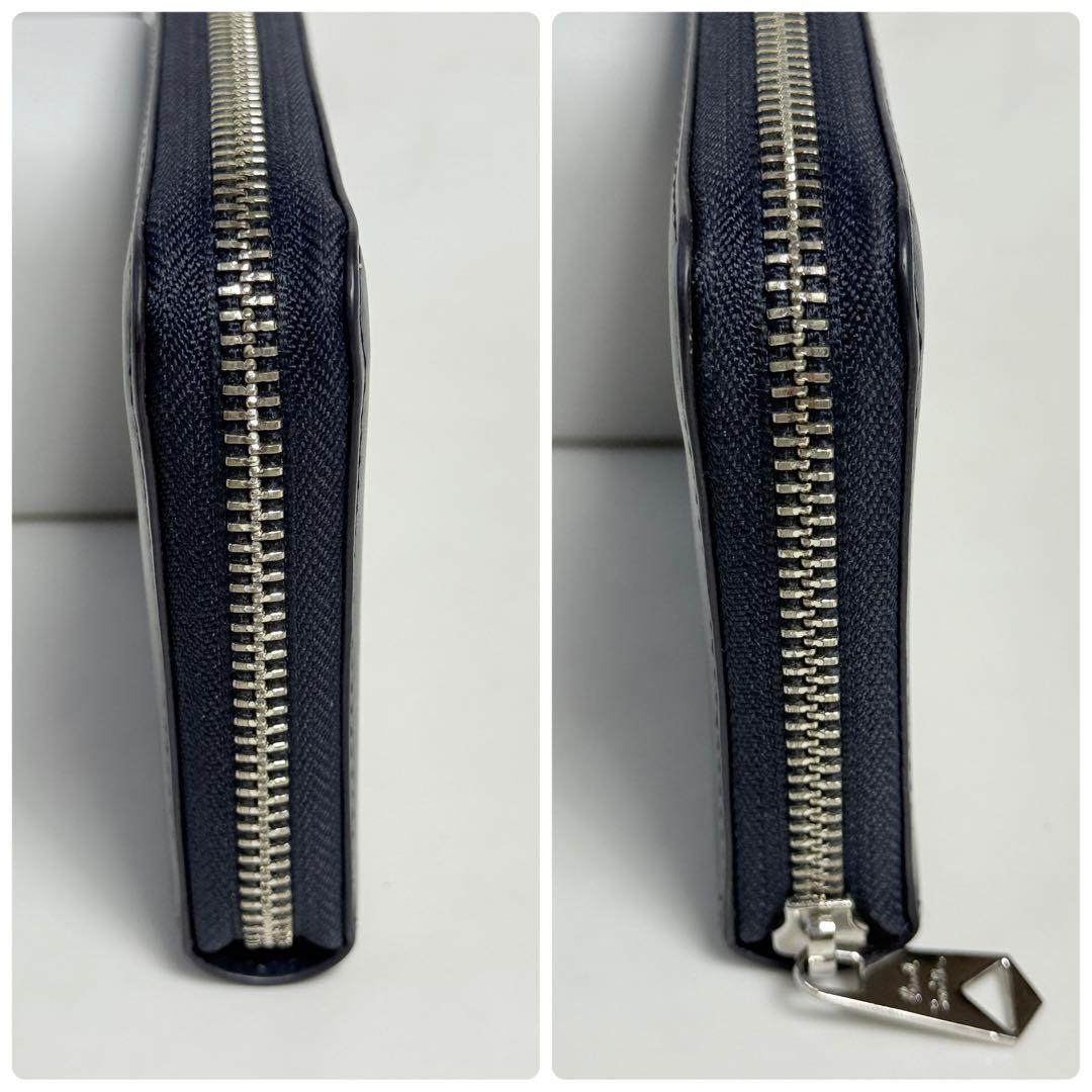 極美品 Paul Smith ポールスミス ラビット ラウンドジップ ネイビー