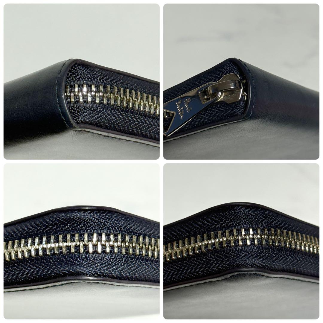 極美品 Paul Smith ポールスミス ラビット ラウンドジップ ネイビー