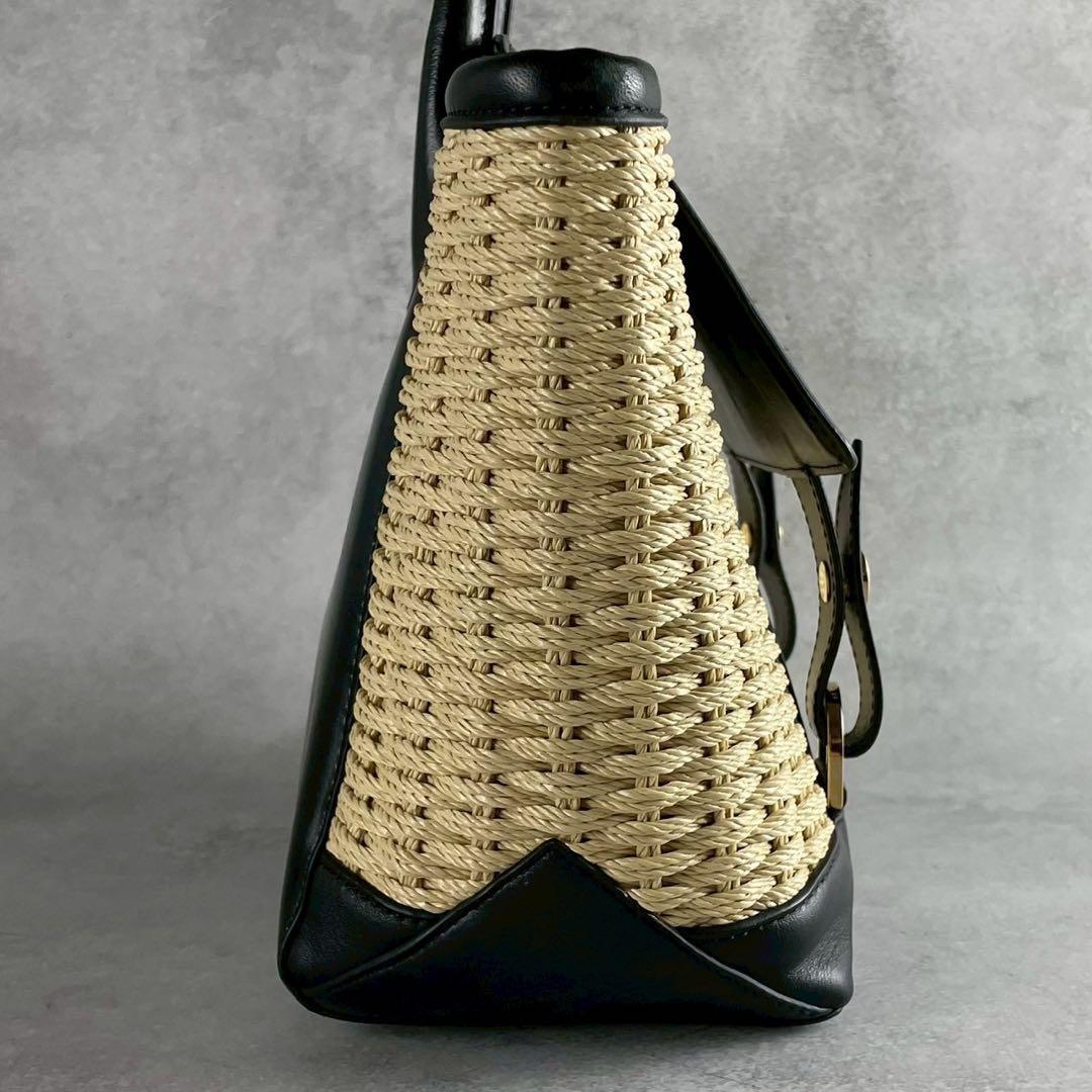 バッグ Sacai Mint Leather Basket Tote Bag Black