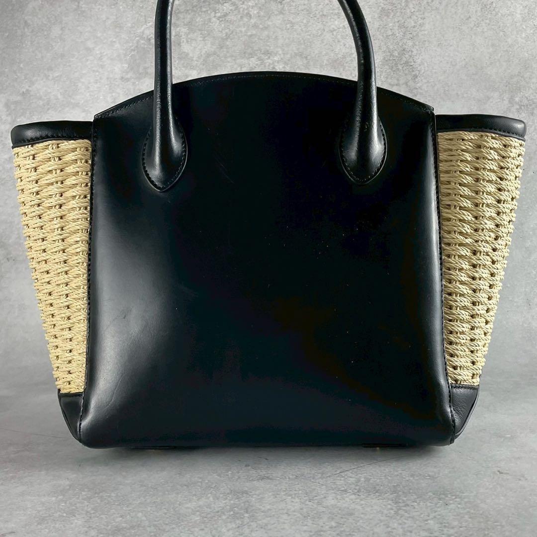 バッグ Sacai Mint Leather Basket Tote Bag Black
