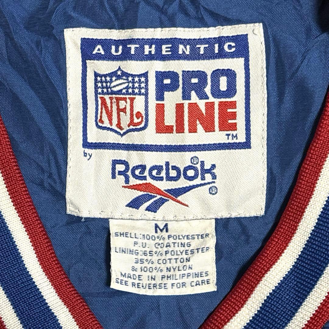 90s US古着　Reebok NFL ナイロンプルオーバー　M 青バック刺繍