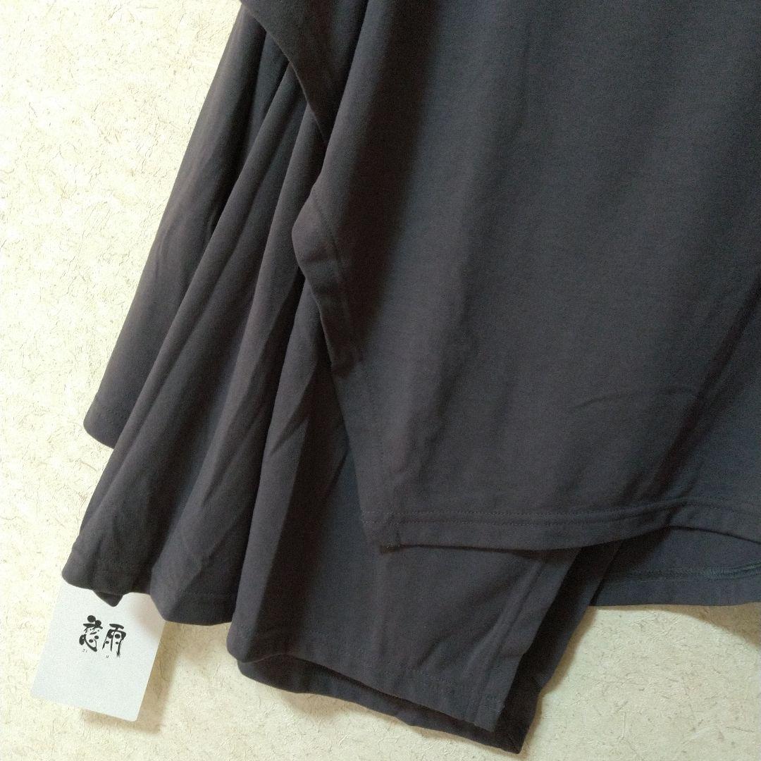 新品　慈雨 グレー 長袖 チュニック　L-LL　センソユニコ