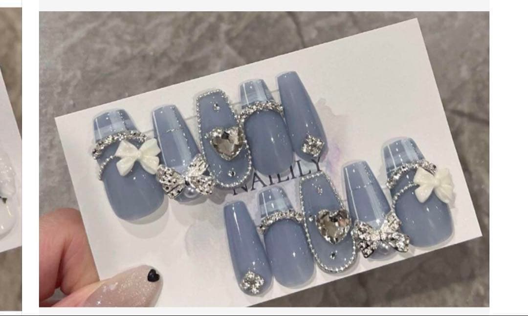 ネイルチップ ニュアンス ぷっくり ガーリー 韓国