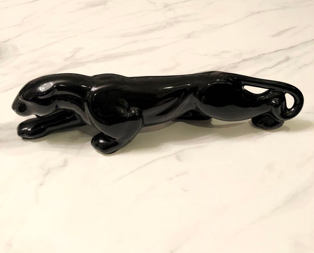 ブラックパンサー 陶器　置物　ミッドセンチュリー　ヴィンテージ