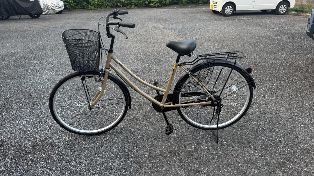 【美品】ママチャリ 26インチ 変速なし ベージュ 2ヶ月使用