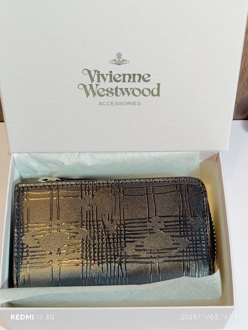 Vivienne Westwood ロゴ押印 レザーキーケース ブラック