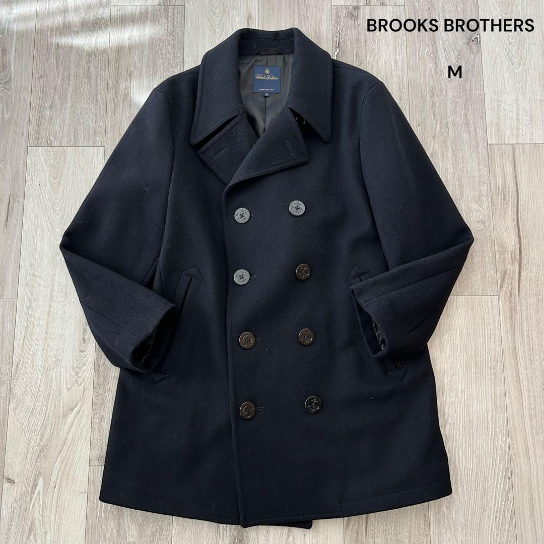 BROOKS BROTHERS ピーコート Pコート　メルトン ネイビー M