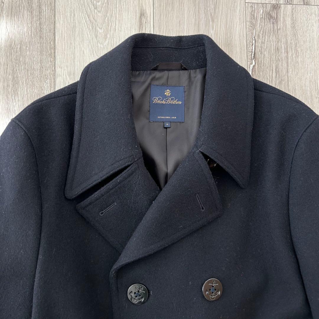 BROOKS BROTHERS ピーコート Pコート　メルトン ネイビー M