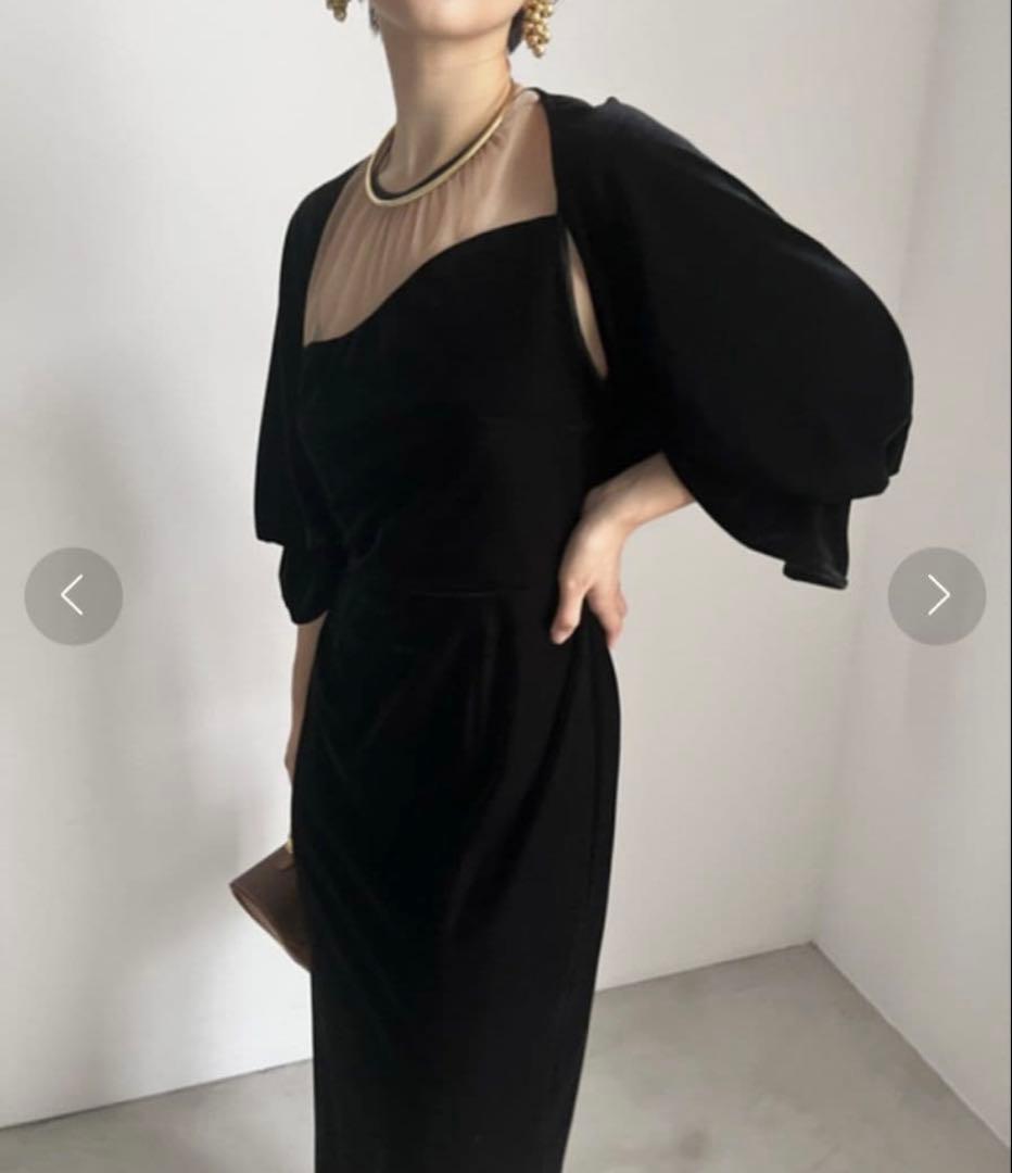 ワンピース AmeriVintage 2WAY CURVE VELOURS DRESS