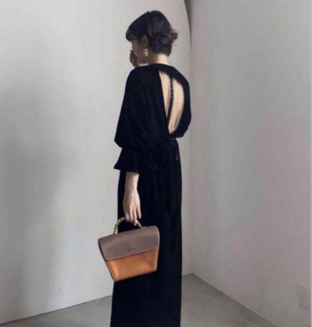 ワンピース AmeriVintage 2WAY CURVE VELOURS DRESS