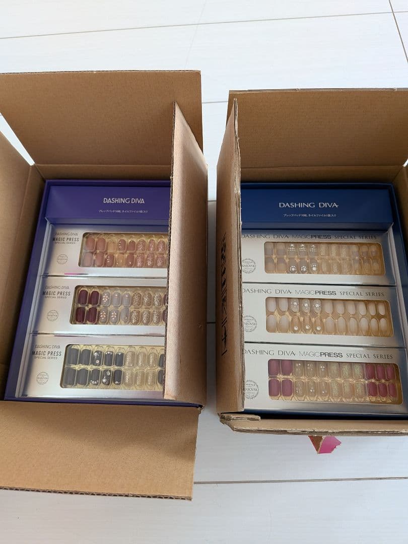 2箱12種類ネイルチップダッシングディバマジックプレススワロフスキーコレクション