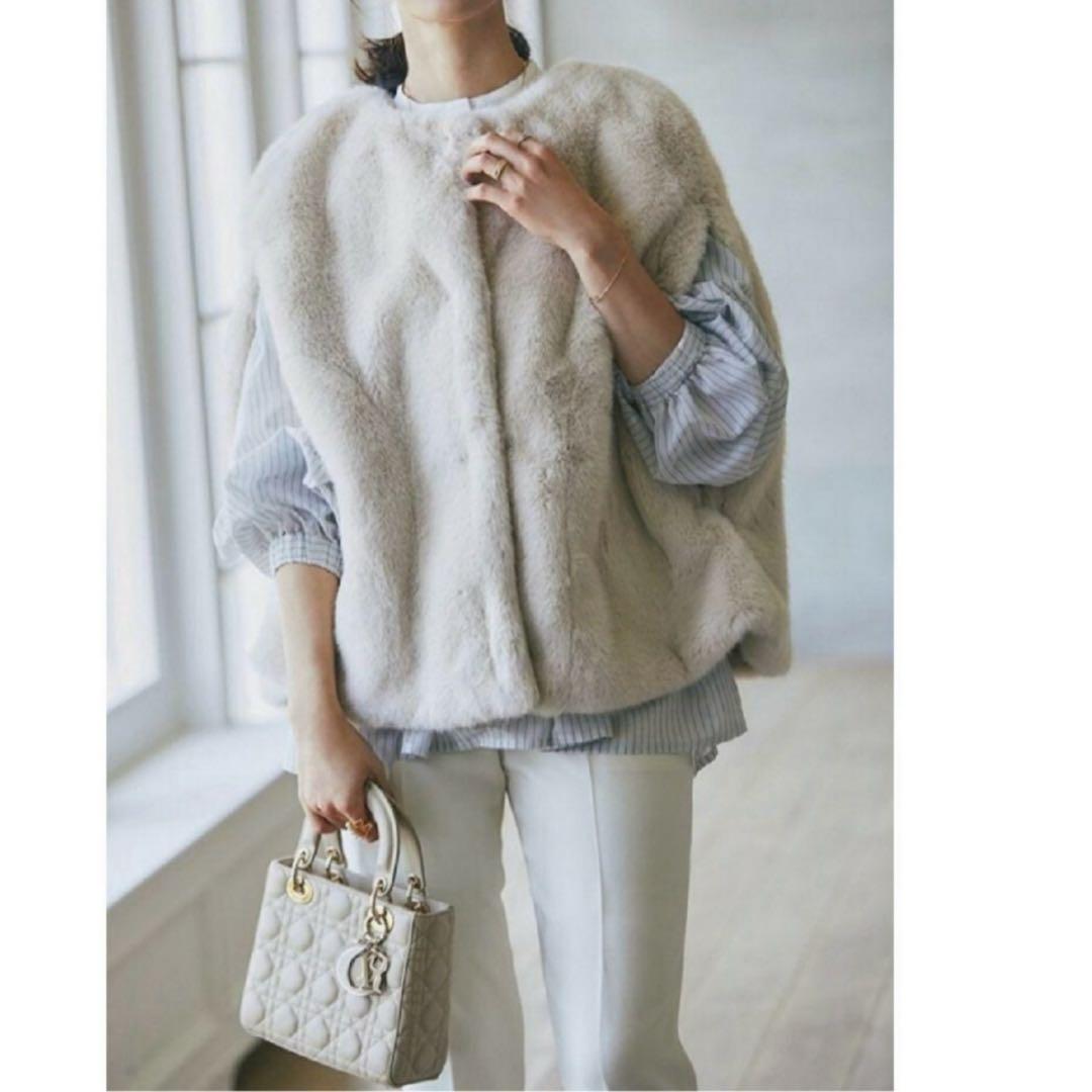 SEVENTEN セブンテン　エコファーポンチョ エクリュ