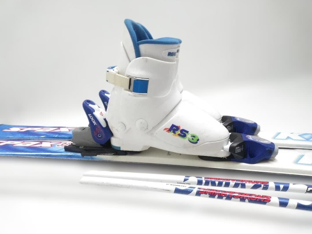 ジュニアスキー4点セット カザマ 130cmブーツ レッグスノー 21-22cm