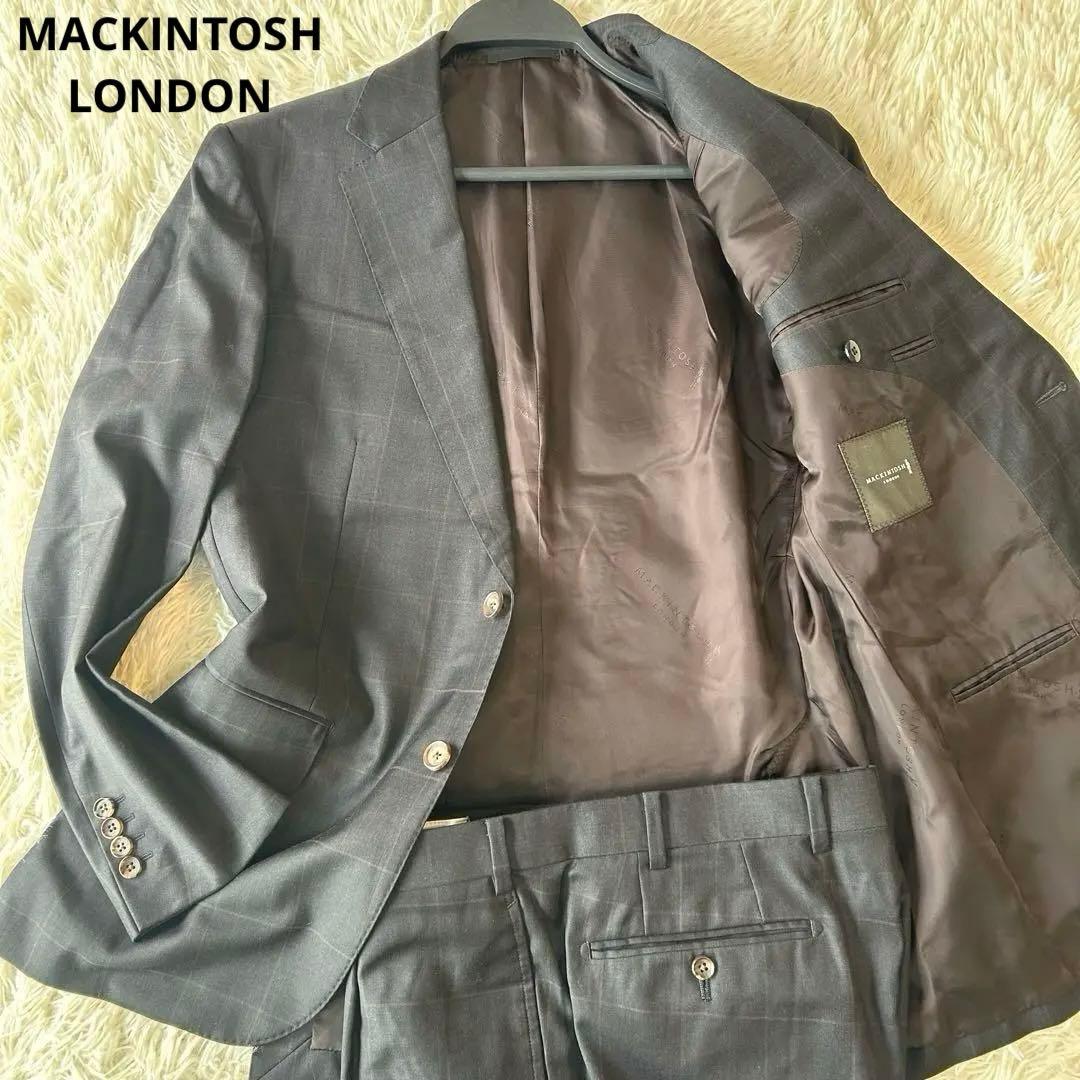 希少　マッキントッシュロンドン チェック柄　ウールスーツ セットアップ グレー