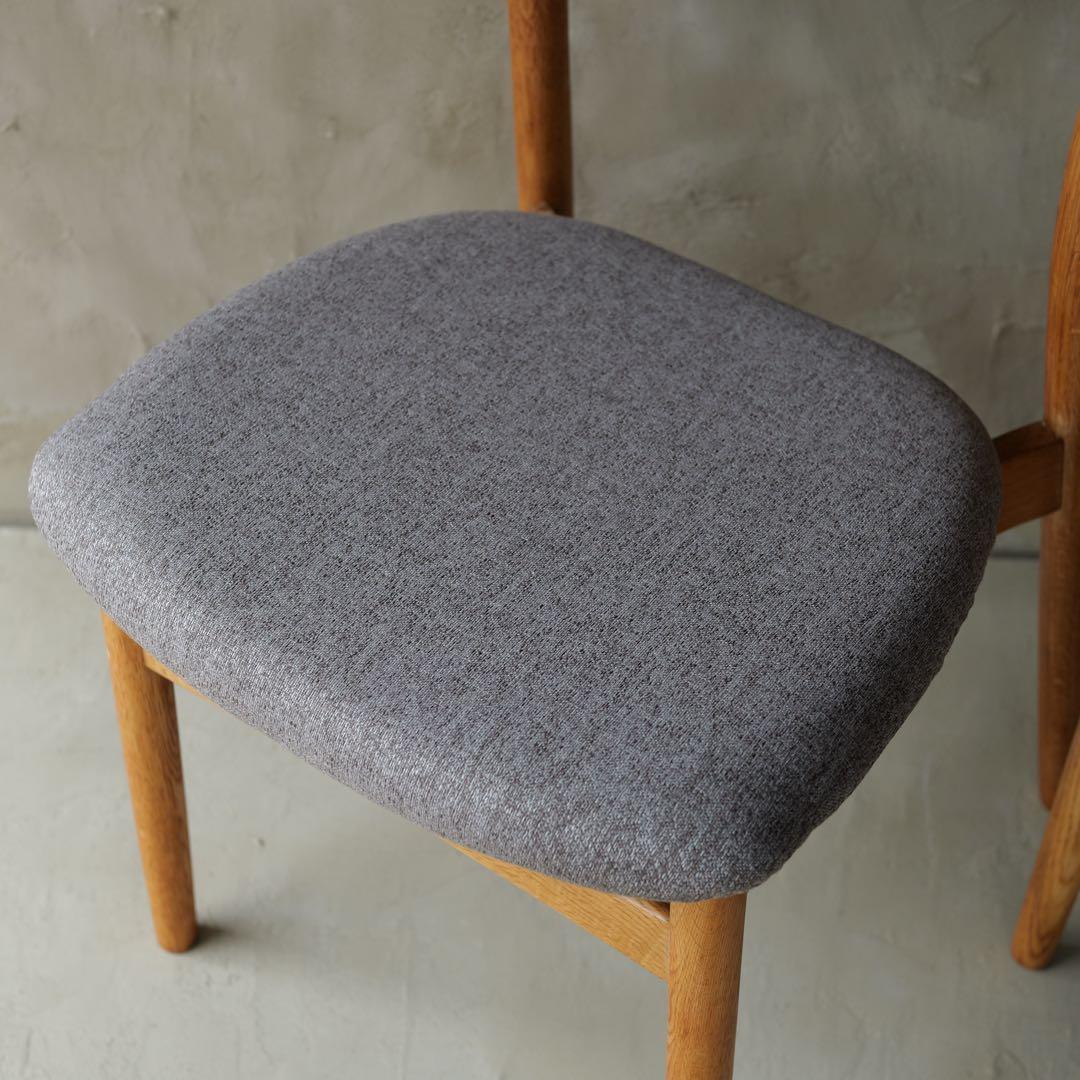 フルメンテ済　日進木工 スタッキングチェア オールドオーク2脚　全面研磨座面新品