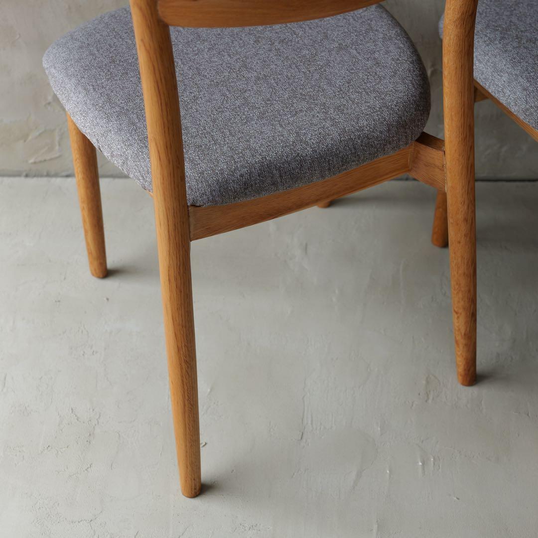 フルメンテ済　日進木工 スタッキングチェア オールドオーク2脚　全面研磨座面新品