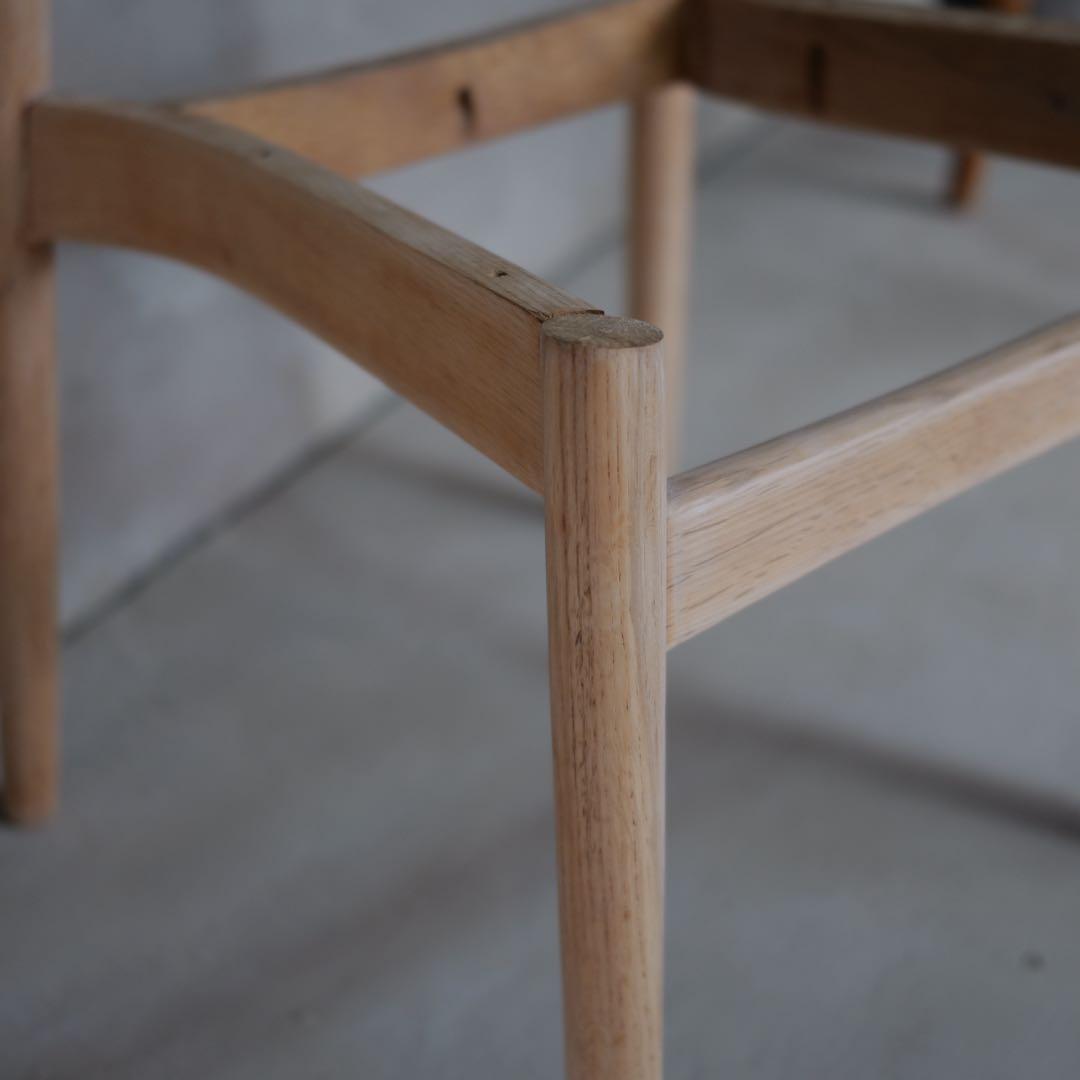 フルメンテ済　日進木工 スタッキングチェア オールドオーク2脚　全面研磨座面新品