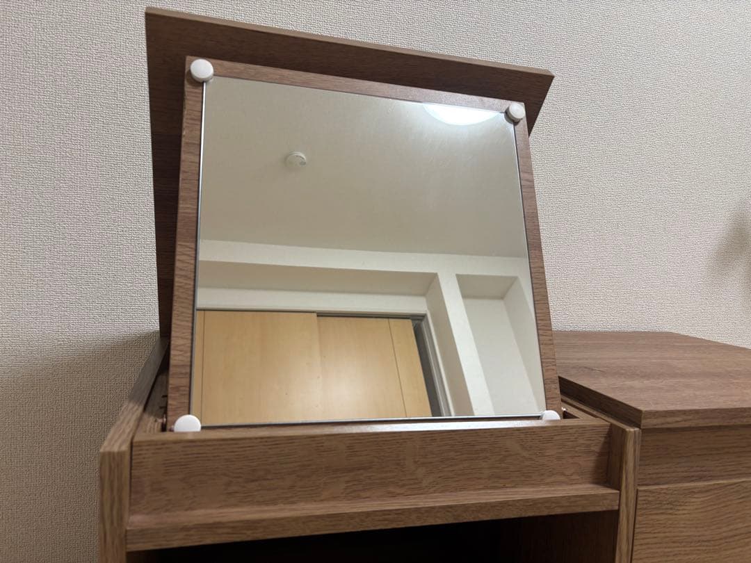 テーブルドレッサー ロータイプ 鏡台 収納 メイク 化粧台 ミラー 引き出し