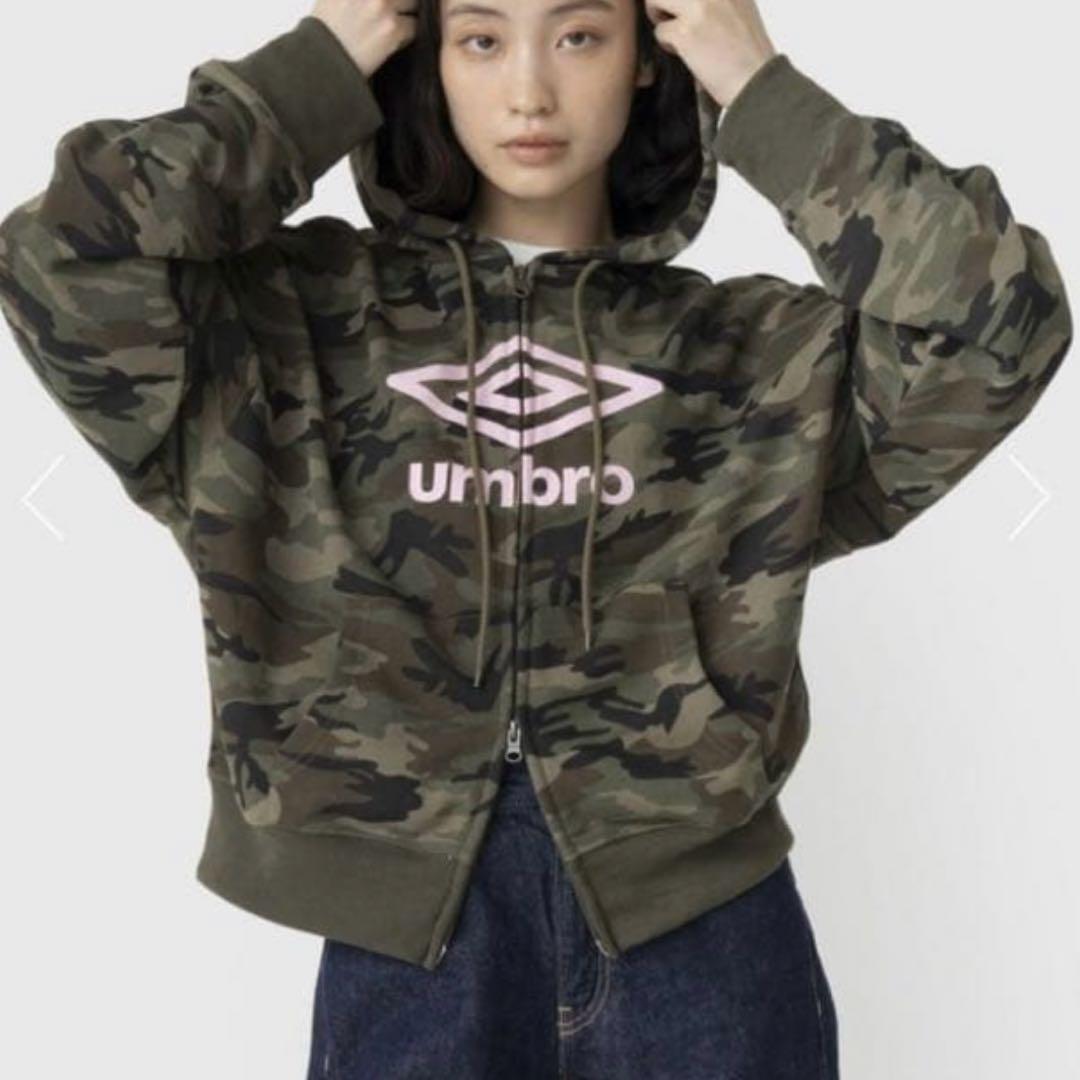 最終値下げ❗️Casselini × UMBRO ロゴジップパーカー　迷彩