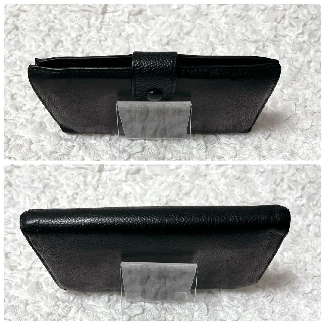 箱付✨CHANEL ブラック　キャビアスキン　レザー　長財布　がま口　ゴールド