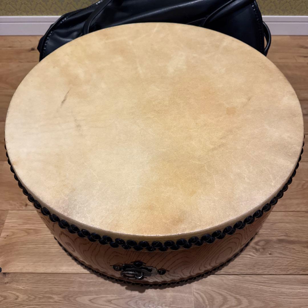 日本製 別撰上鳴保証 平太鼓 45cm オーク製バチ付 レザーケース