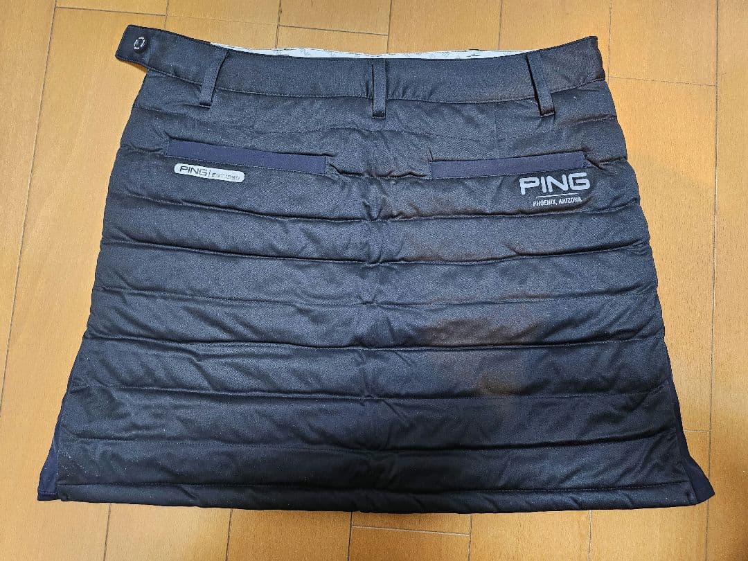 PING ブラック キルティングスカート Lサイズ