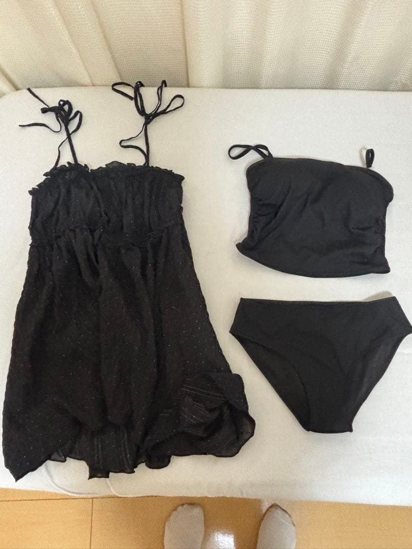 Chico肩リボンキャミチュニック水着３点セット