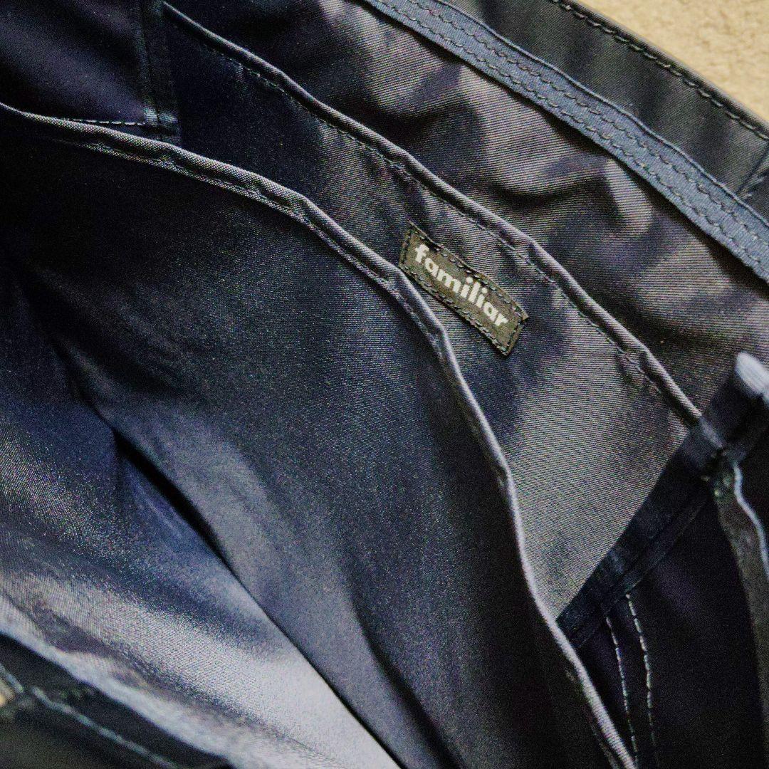 ファミリアfamiliar 紺色ネイビー入学式、受験トートバッグ